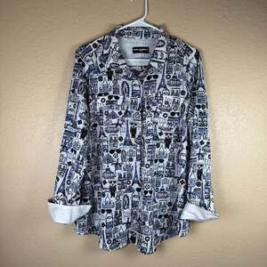 Karl Lagerfeld Paris Whimsical Love From Paris Blouse NWOT Size Large